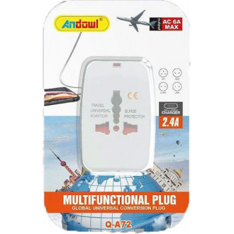 Andowl Q-a72 Αντάπτορας Πρίζας Universal Universal Λευκό