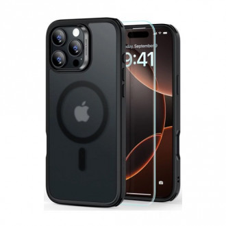 ESR Classic Hybrid HaloLock Magsafe Back Cover Tempered Glass Σετ με Τζαμάκι για iPhone 16 Pro Max Μαύρο