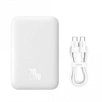 Baseus Mini MagSafe Power Bank 6000mAh 20W με Θύρα USB-C Λευκό