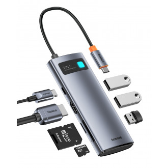 Baseus Metal Gleam 7in1 USB-C Docking Station με HDMI 4K PD Γκρι