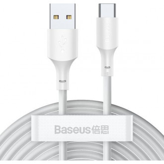 Baseus Simple Wisdom USB 2.0 Cable USB-C male - USB-A 40W Λευκό 1.5m