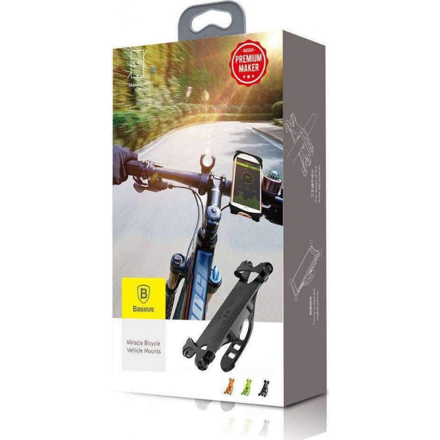 Βάση Baseus Bike Mount Miracle Μαύρο Βάση Baseus Bike Mount Miracle Μαύρο