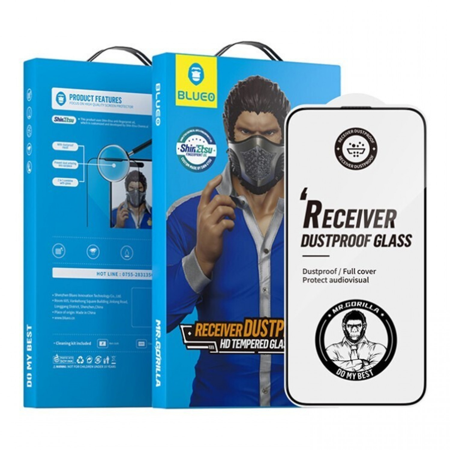 Blueo 5D Mr. Monkey Strong Dustproof HD Full Cover Tempered Glass για Apple iPhone 16 Μαύρο