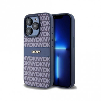 DKNY PU Leather Repeat Pattern Stripe Θήκη Δερματίνης για iPhone 14 Pro Max Μπλε