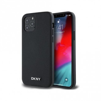 DKNY PU Leather Metal Logo Θήκη Δερματίνης με Magsafe για iPhone 12 / 12 Pro Μαύρο