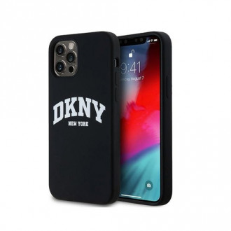 DKNY Liquid Silicone White Printed Logo Θήκη Σιλικόνης με MagSafe για iPhone 15 Pro Max Μαύρο
