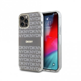 DKNY TPU Repeat Pattern Tonal Stripe Θήκη Σιλικόνης με Magsafe για iPhone 12 / 12 Pro Μπεζ