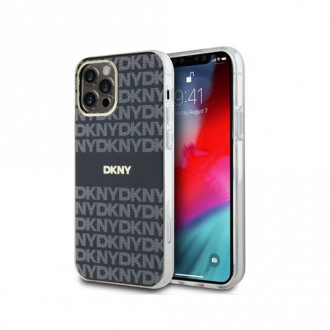DKNY TPU Repeat Pattern Tonal Stripe Θήκη Σιλικόνης με Magsafe για iPhone 12 / 12 Pro Μαύρο