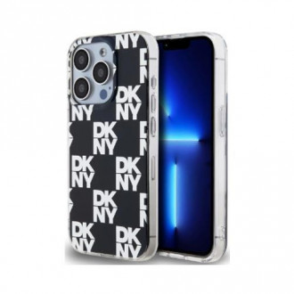 DKNY IML Checkered Mono Pattern Case Θήκη Σιλικόνης για iPhone 15 Pro Max Μαύρο