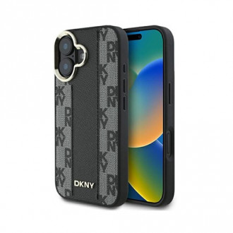DKNY Checkered Pattern Θήκη Δερματίνης με MagSafe για iPhone 16 Μαύρο