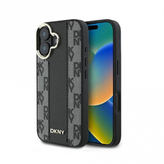 DKNY PU Leather Checkered Pattern Θήκη Δερματίνης με MagSafe για iPhone 16 Plus Μαύρο