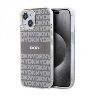 DKNY TPU Repeat Pattern Tonal Stripe Θήκη Σιλικόνης με Magsafe για iPhone 15 Μπεζ