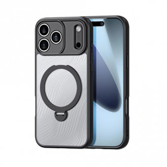 Dux Ducis Aimo Series MagSafe Σκληρή Θήκη με Στήριξη για iPhone 17 Pro Max Μαύρο-Διάφανο