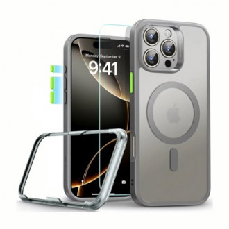 ESR Classic HaloLock MagSafe Back Cover Σιλικόνης 0.3mm Σετ με Tempered Glass για iPhone 16 Pro Max Frosted Grey