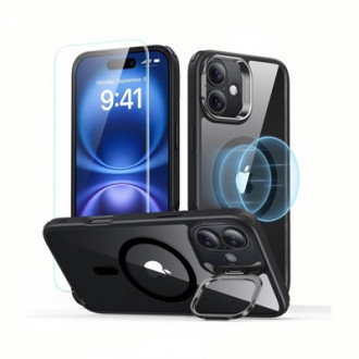 ESR Classic Hybrid Kickstand Halolock Back Cover Πλαστικό / Σιλικόνης 0.3mm Σετ με Tempered Glass για iPhone 16 Διάφανο