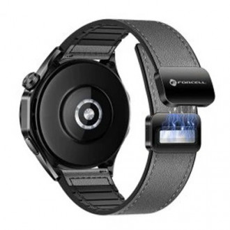 Forcell FS20 - Δερμάτινο Λουράκι για Samsung Galaxy Watch 22mm Μαύρο