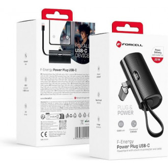 Forcell F-Energy Power Plug F5K3 Type C 5000mAh 20W Power Delivery Μαύρο