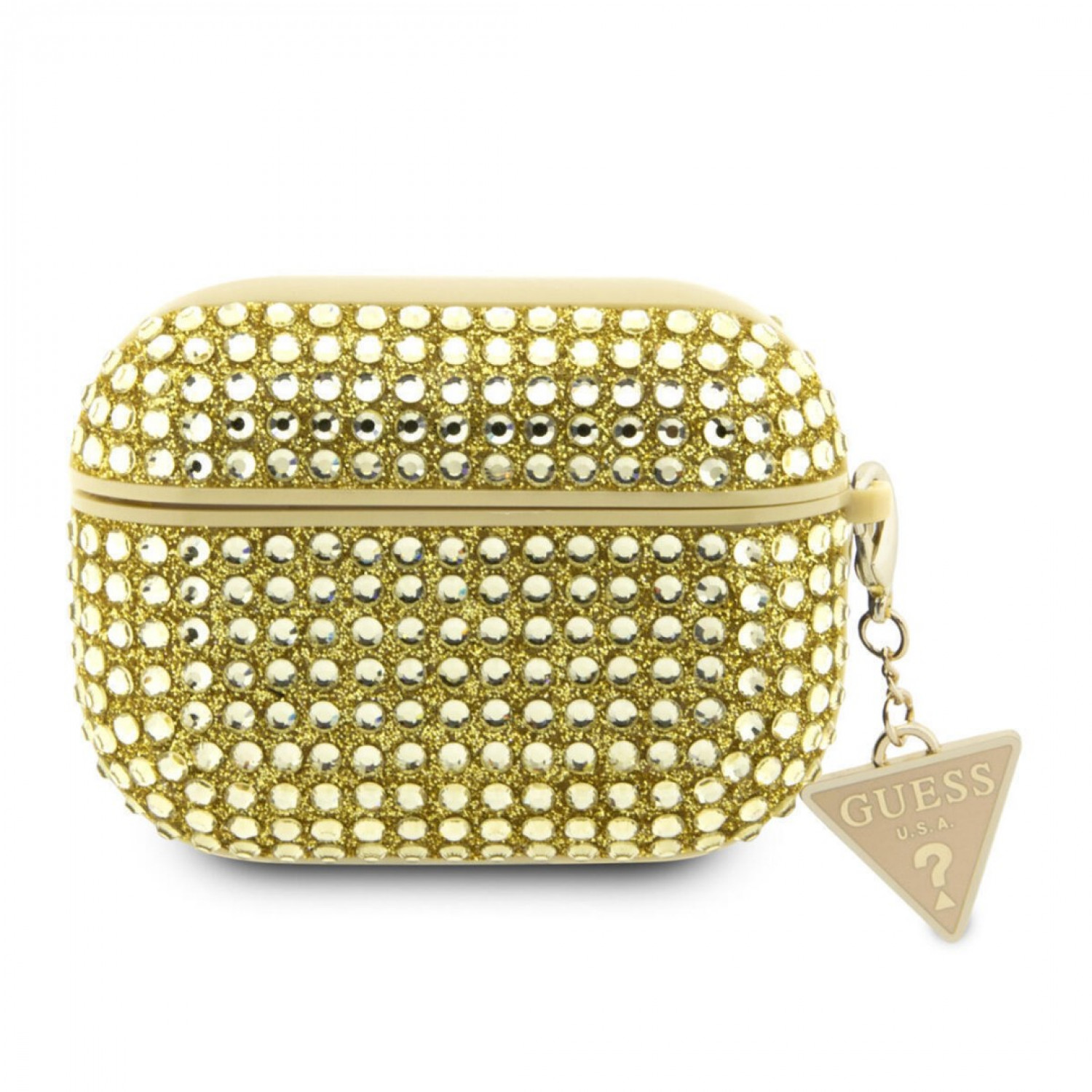 Guess Rhinestones Triangle Metal Logo TPU για Apple AirPods Pro 2 Χρυσό