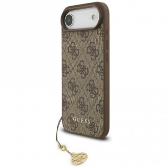 Guess 4G Charm Case Θήκη Δερματίνης με Κρεμαστό Στολίδι για iPhone 17 Air Καφέ