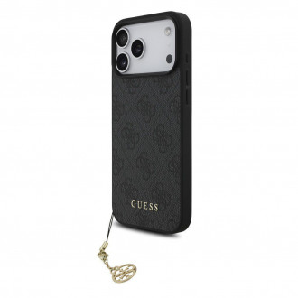 Guess 4G Charm Case Θήκη Δερματίνης με Κρεμαστό Στολίδι για iPhone 17 Pro Max Γκρι