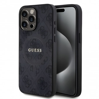 Guess 4G Collection Leather Metal Logo MagSafe Θήκη Προστασίας για Apple iPhone 15 Pro Max Μαύρο