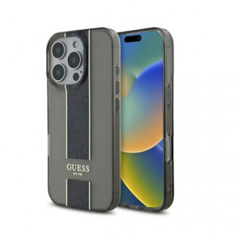 Guess Back Cover Πλαστικό / Σιλικόνης Black Stripe για iPhone 16 Pro Max Μαύρο/Διάφανο