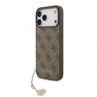 Guess 4G Charm Case Θήκη Δερματίνης με Κρεμαστό Στολίδι για iPhone 17 Pro Max Καφέ