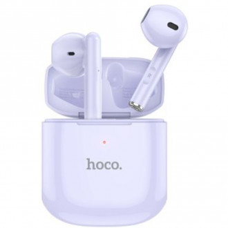 Hoco TWS EW19 Plus Earbud Bluetooth Handsfree Ακουστικά με Θήκη Φόρτισης Λιλά