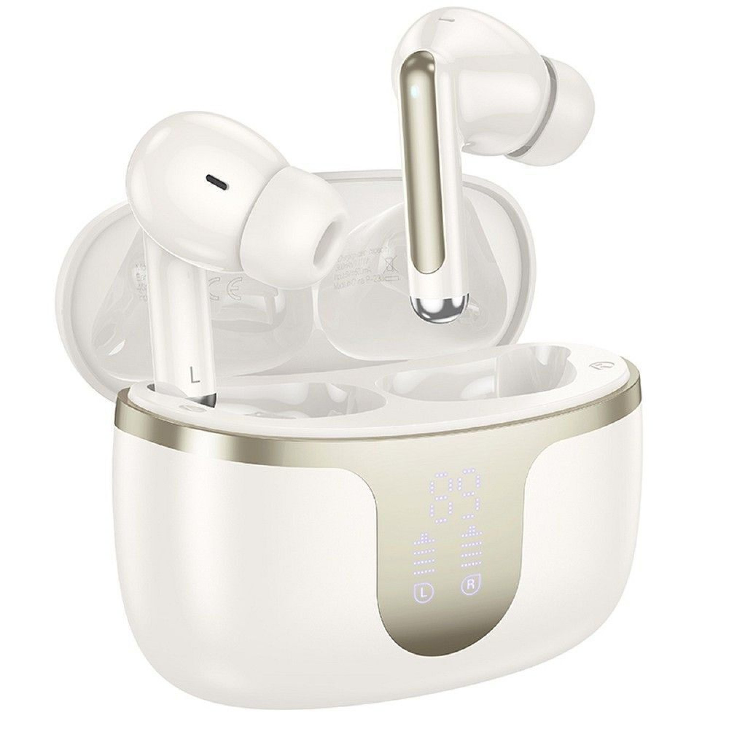 Hoco True Wireless Earbuds Ασύρματα Ακουστικά EQ10 Λευκό