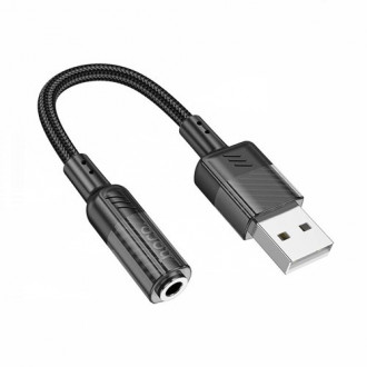 Hoco LS37 Μετατροπέας AUX 3.5mm female σε USB-A male Μαύρο