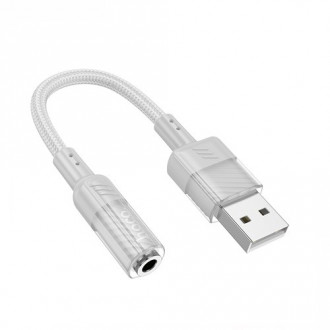 Hoco LS37 Μετατροπέας AUX 3.5mm female σε USB-A male Γκρι
