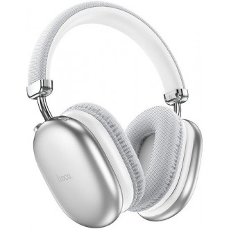 Hoco W35 Ασύρματα / Ενσύρματα Over Ear Ακουστικά με Ραδιόφωνο με 40 ώρες Λειτουργίας Ασημί