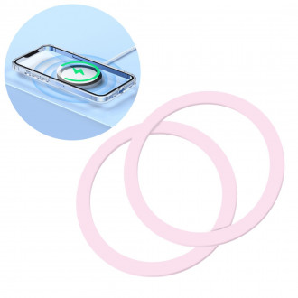 Joyroom JR-MAG-M3 Μεταλλικό Magnetic Ring για Κινητά Ροζ 2 τμχ