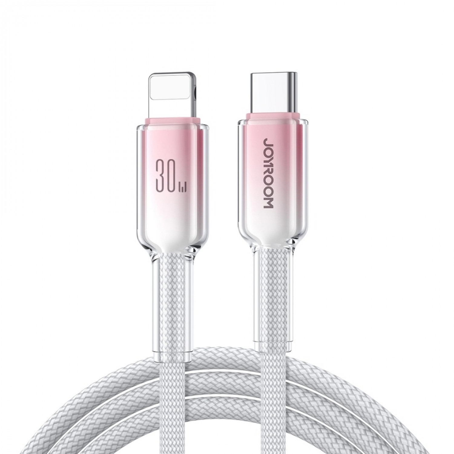 Joyroom Series Braided Καλώδιο USB-C σε Lightning 30W 1.2m Λευκό-Ροζ Joyroom Series Braided Καλώδιο USB-C σε Lightning 30W 1.2m Λευκό-Ροζ