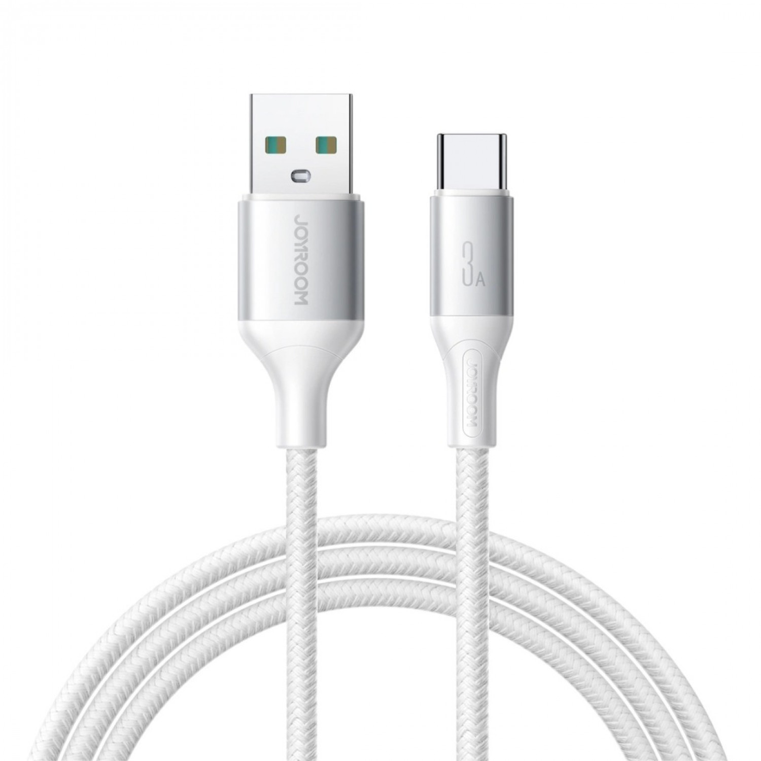 Joyroom S-A28 Flash USB 2.0 Cable USB-C male - USB-A / USB-C 60W Λευκό 1m