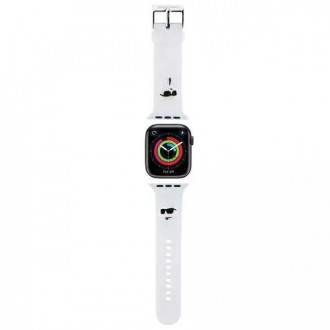 Karl Lagerfeld Heads Λουράκι Σιλικόνης για Apple Watch 42/44/45mm Λευκό