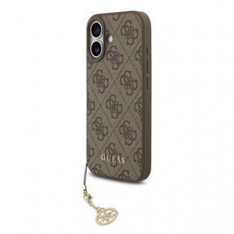 Guess 4G Charm Case Θήκη Δερματίνης με Κρεμαστό Στολίδι για iPhone 17 Καφέ