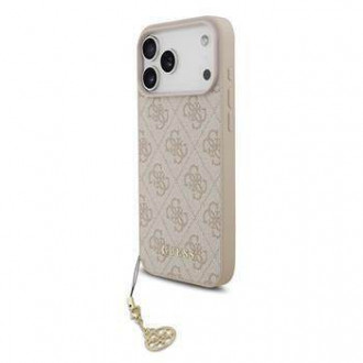Guess 4G Charm Case Θήκη Δερματίνης με Κρεμαστό Στολίδι για iPhone 17 Pro Ροζ
