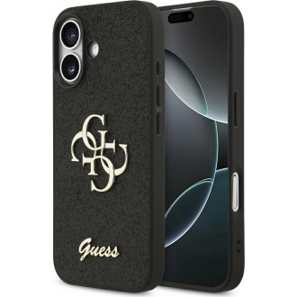 Guess PU Fixed Glitter 4G Metal Logo Θήκη Σιλικόνης για iPhone 17 Μαύρο