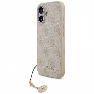 Guess 4G Charm Case Θήκη Δερματίνης με Κρεμαστό Στολίδι για iPhone 17 Ροζ