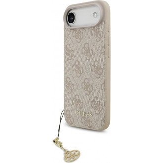 Guess 4G Charm Case Θήκη Δερματίνης με Κρεμαστό Στολίδι για iPhone 17 Air Ροζ