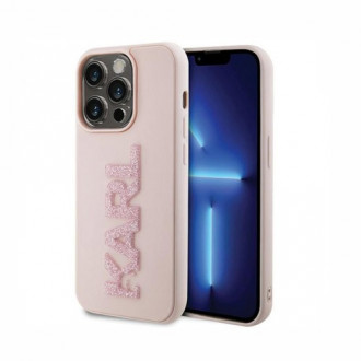 Karl Lagerfeld 3D Logo Glitter Back Cover Θήκη για iPhone 15 Pro Max Ροζ