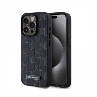 Karl Lagerfeld PU Leather Monogram Metal Logo Θήκη με MagSafe για iPhone 15 Pro Max Μαύρο