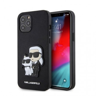 Karl Lagerfeld PU Leather Saffiano Karl and Choupette Θήκη Δερματίνης για iPhone 16 Pro Max Μαύρο