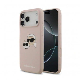 Karl Lagerfeld Liquid Silicone Double Heads Θήκη Σιλικόνης με MagSafe για iPhone 17 Pro Max Ροζ