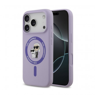 Karl Lagerfeld Liquid Silicone Karl and Choupette Θήκη Σιλικόνης με MagSafe για iPhone 17 Pro Max Λιλά