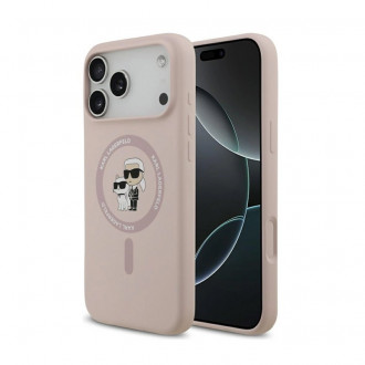Karl Lagerfeld Liquid Silicone Karl and Choupette Θήκη Σιλικόνης με MagSafe για iPhone 17 Pro Max Ροζ