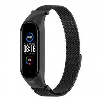 Λουράκι Ανοξείδωτο Ατσάλι για Xiaomi Mi Band 5/ 6 Μαύρο