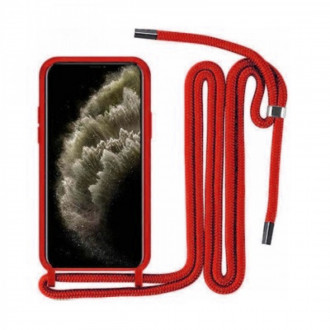 OEM Back Cover Θήκη Ενισχυμένης Σιλικόνης με Λουράκι για Xiaomi Redmi Note 11 Pro+ Κόκκινο