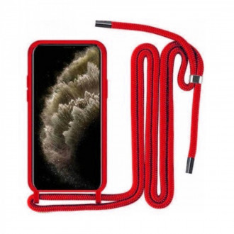 OEM Back Cover Θήκη Ενισχυμένης Σιλικόνης με Λουράκι για Samsung Galaxy A32 5G Κόκκινο